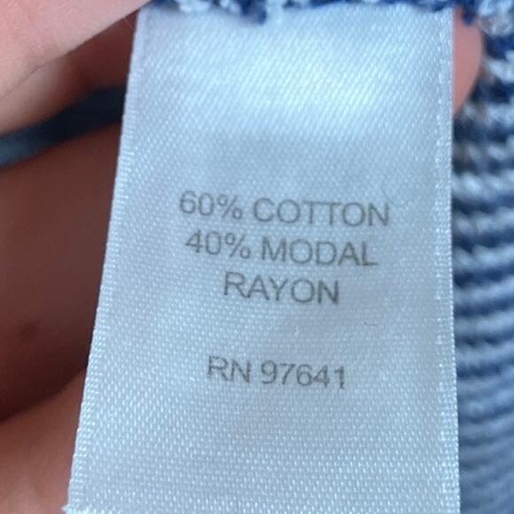 J Jill Womens Sweater Blue Striped Crew Neck Long Sleeve Modal Blend XS Petite - Picture 7 of 12